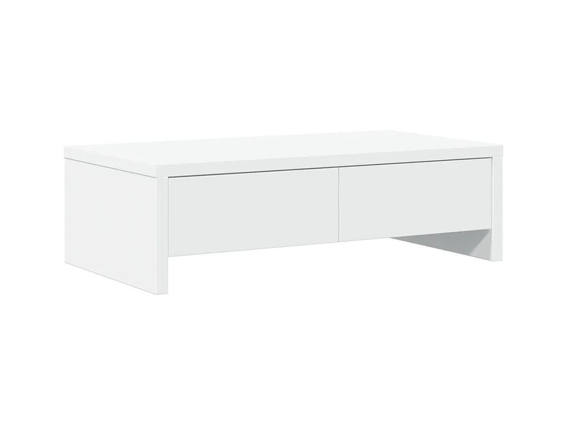 Support de moniteur avec tiroirs blanc bois d'ingénierie