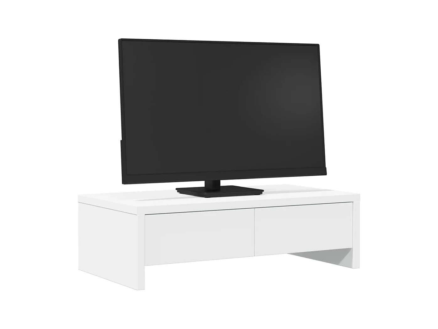 Support de moniteur avec tiroirs blanc bois d'ingénierie