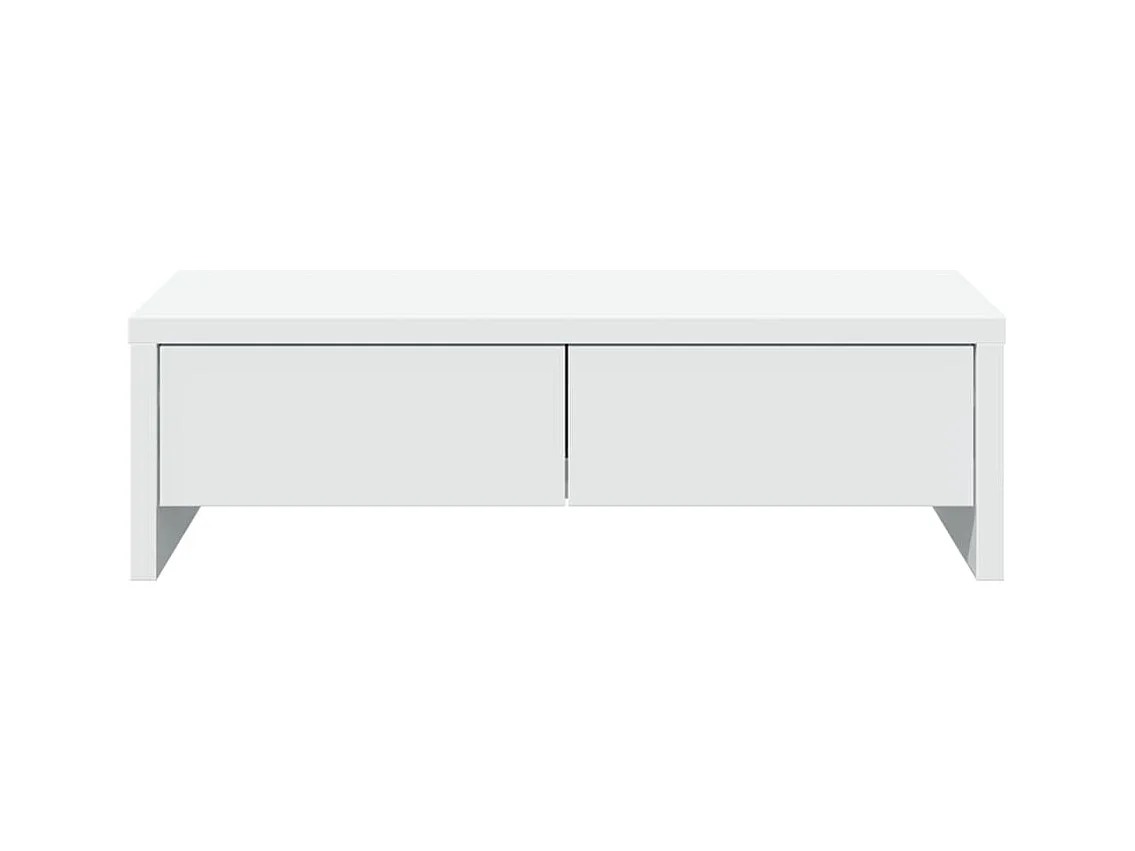 Support de moniteur avec tiroirs blanc bois d'ingénierie