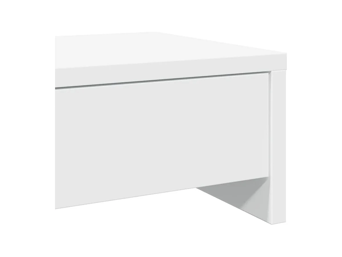 Support de moniteur avec tiroirs blanc bois d'ingénierie