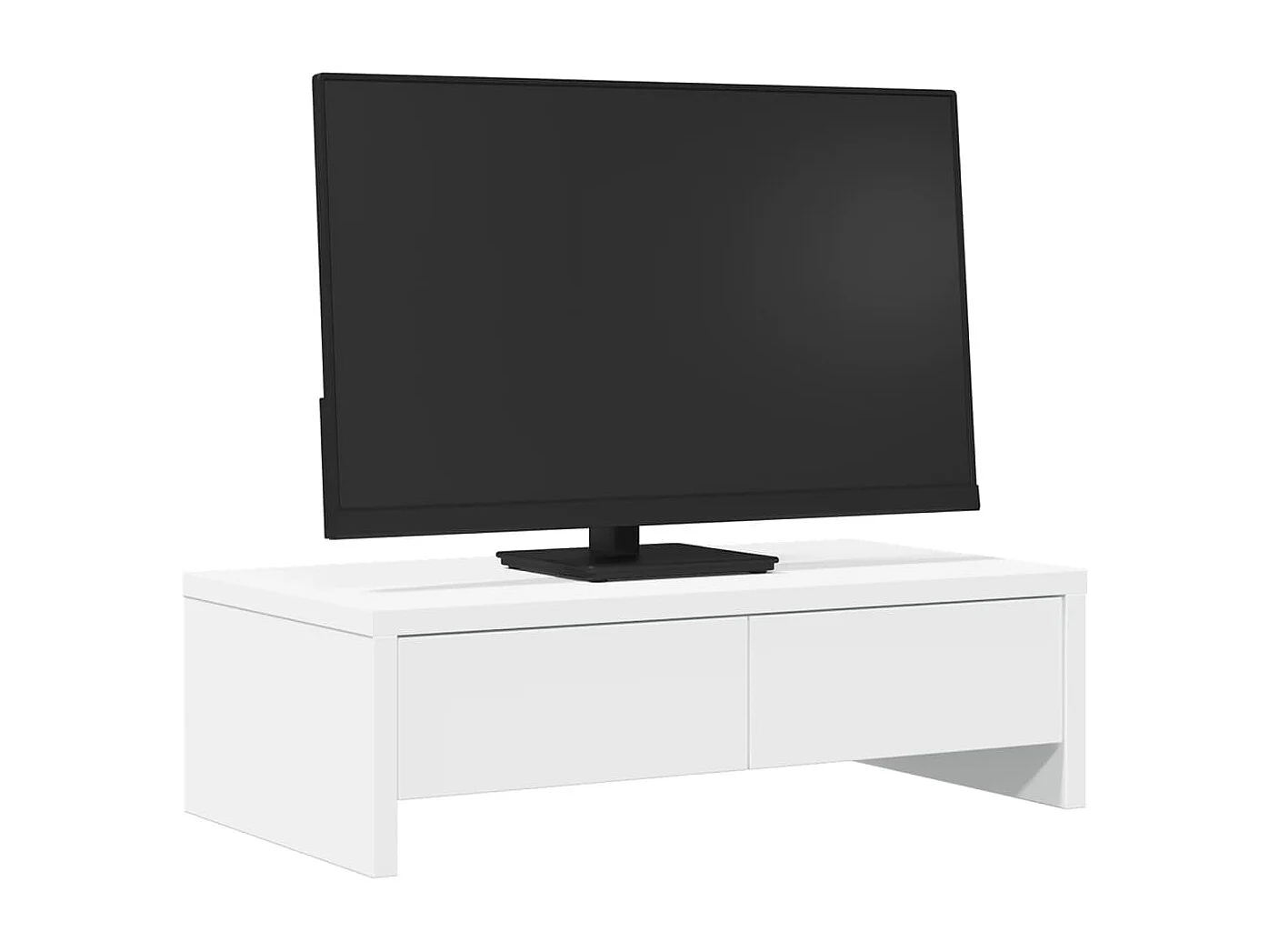 Support de moniteur avec tiroirs blanc bois d'ingénierie