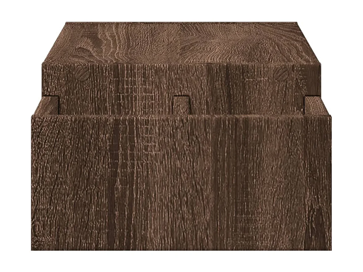 Monitorständer und Aufbewahrung aus Eichenholz, braunem Holzwerkstoff