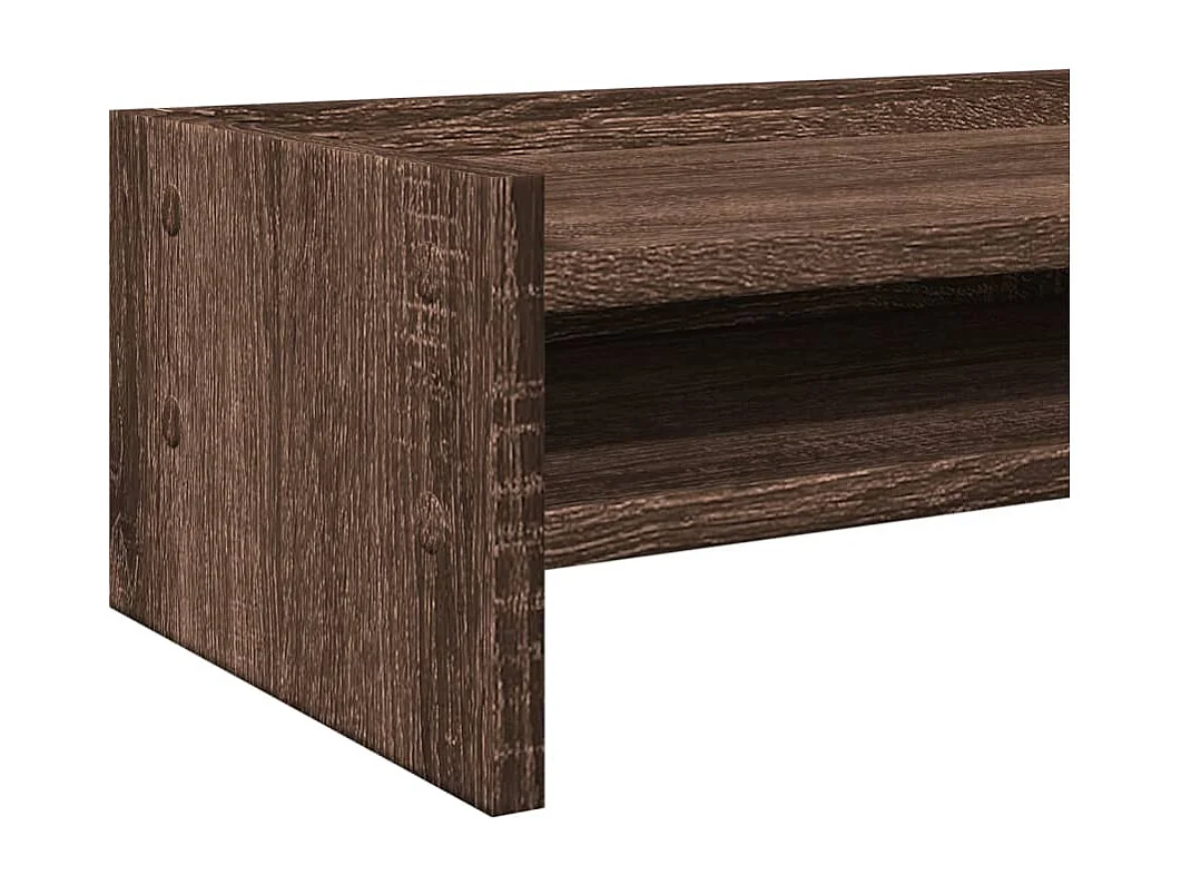 Soporte para monitor roble marrón 42x24x16 cm madera contrachapada