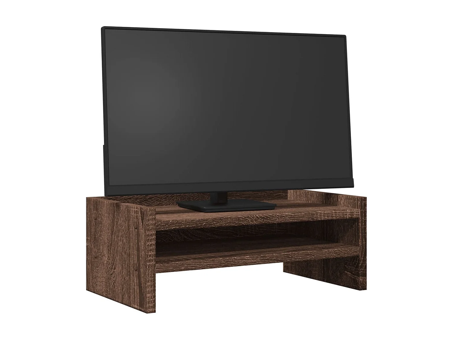 Bruin eiken monitorstandaard 42x24x16 cm parket