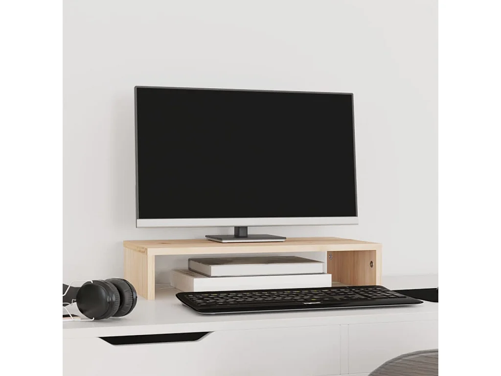 Support pour moniteur 50x27x10 cm Bois de pin solide