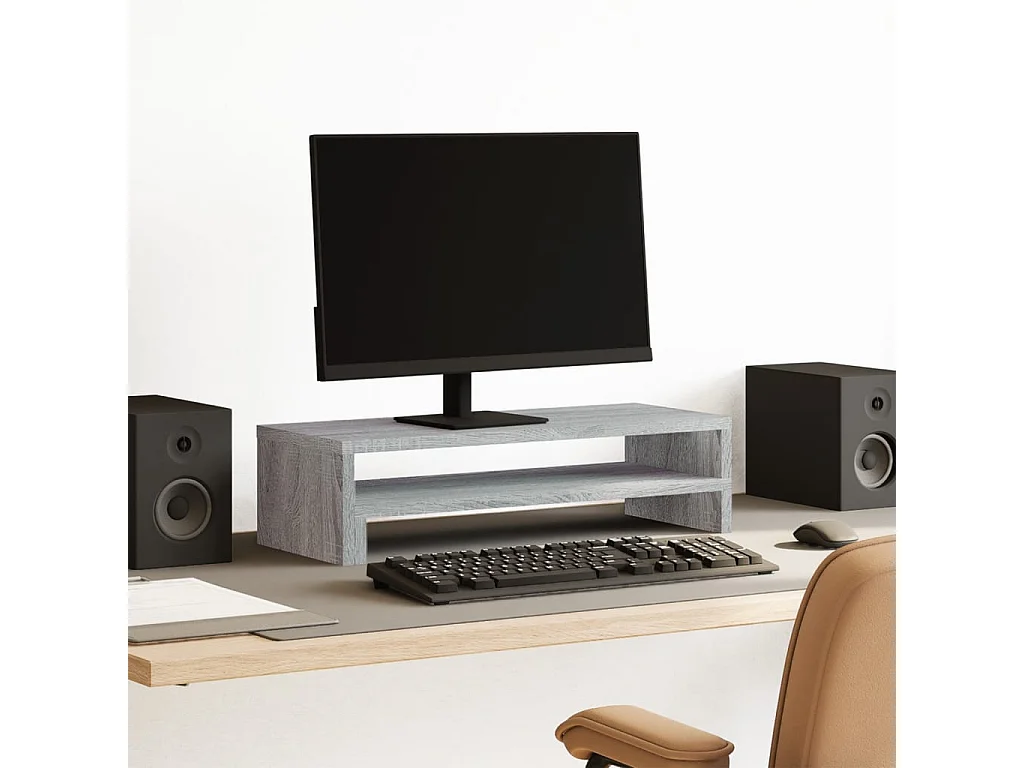 Suporte para monitor cinza Sonoma 54x22x15 cm madeira projetada