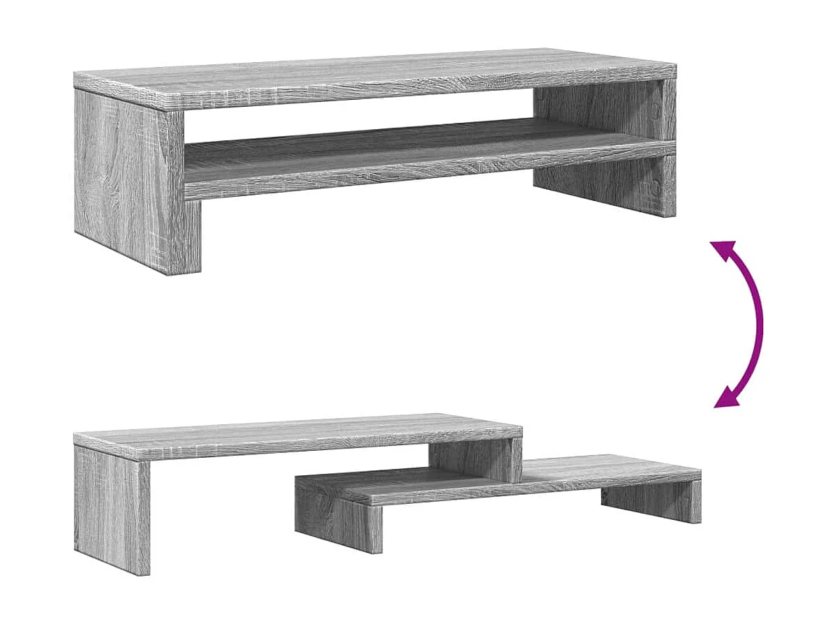 Support de moniteur sonoma gris 54x22x15 cm bois d'ingénierie