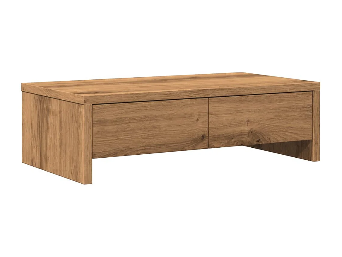 Supporto per monitor e cassetti in MDF realizzato artigianalmente in rovere