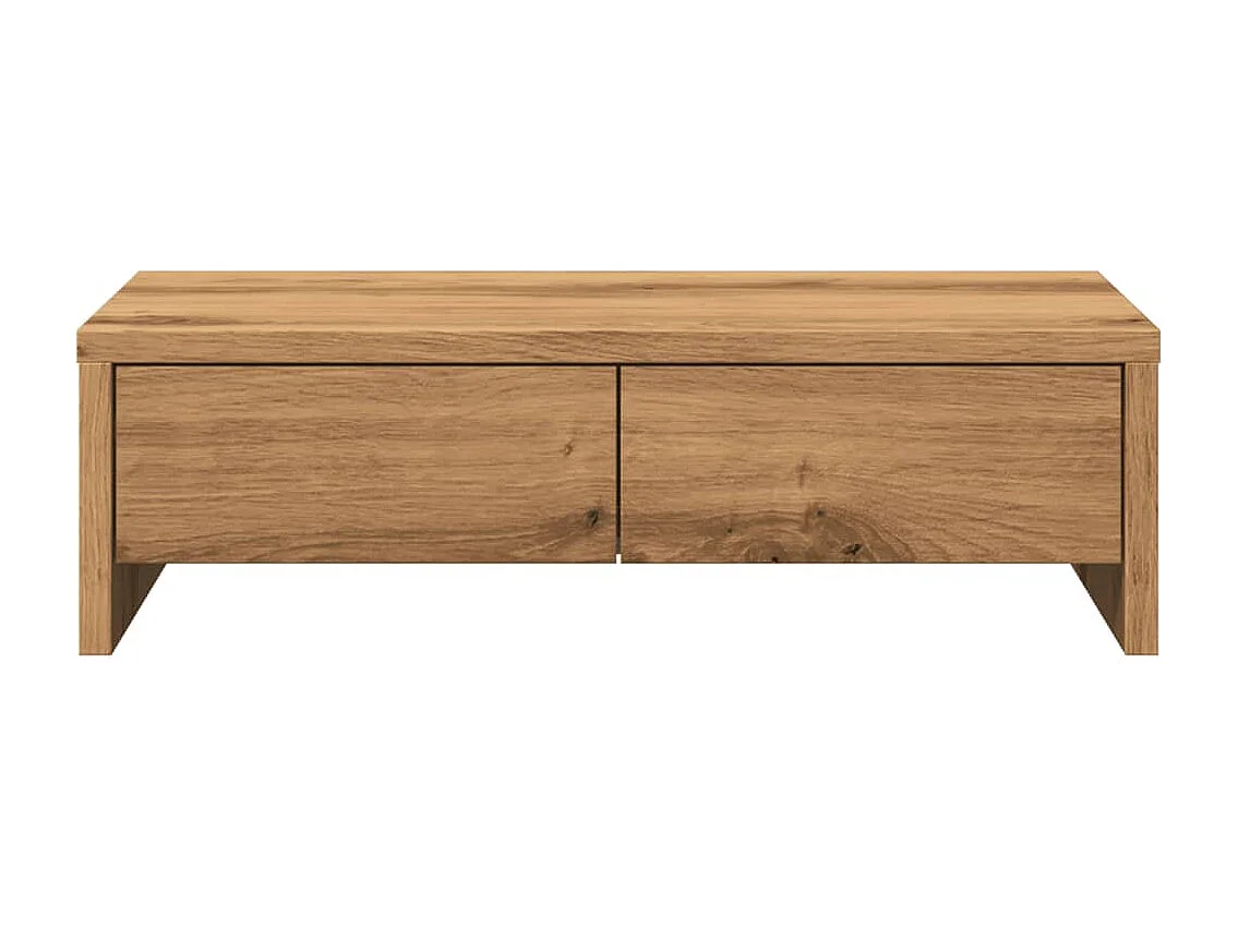 Supporto per monitor e cassetti in MDF realizzato artigianalmente in rovere