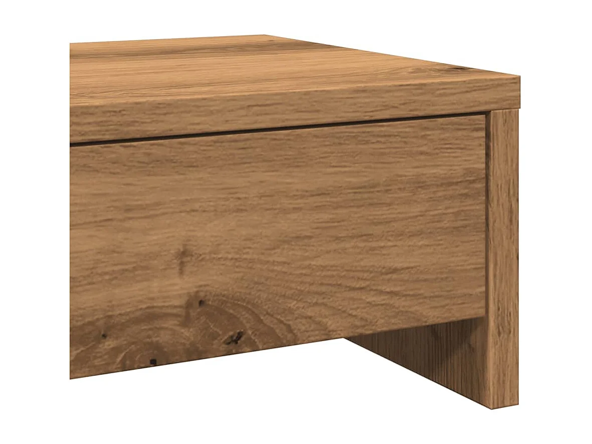 Support de moniteur et tiroirs chêne artisanal bois ingénierie