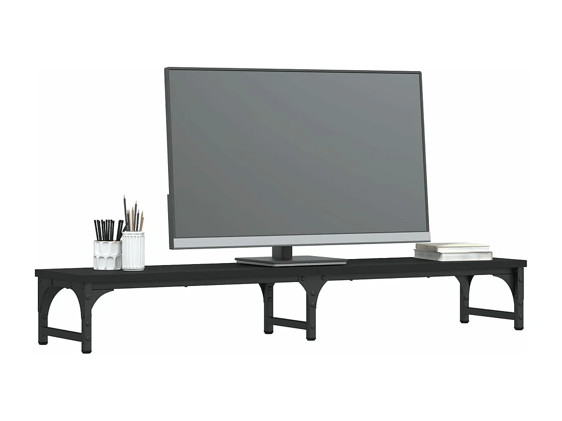 Support de moniteur noir 105x23x15,5 cm bois d'ingénierie