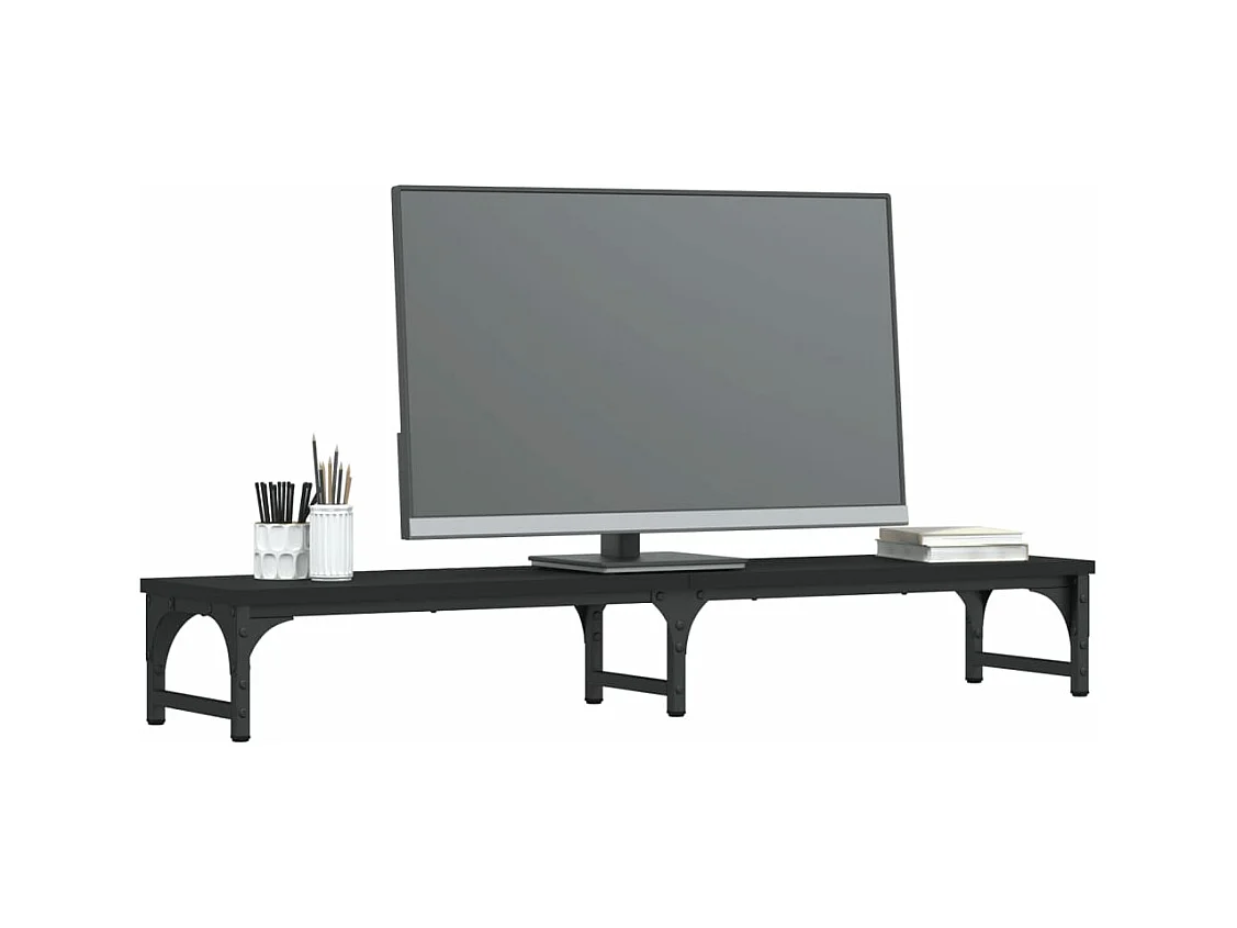 Support de moniteur noir 105x23x15,5 cm bois d'ingénierie