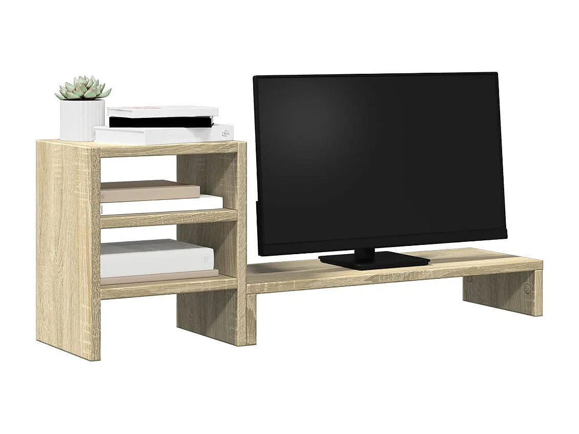 Soporte para monitor y organizador de escritorio de madera diseñada