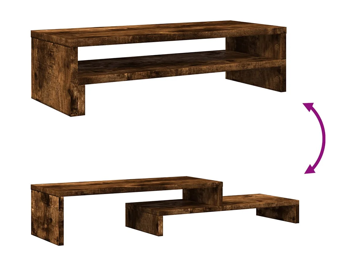 Support de moniteur chêne fumé 54x22x15 cm bois d'ingénierie