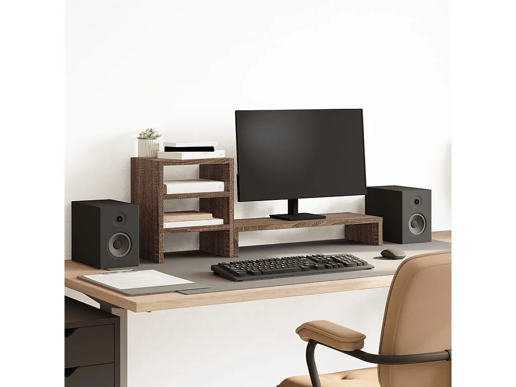 Support de moniteur et organisateur de bureau bois d'ingénierie