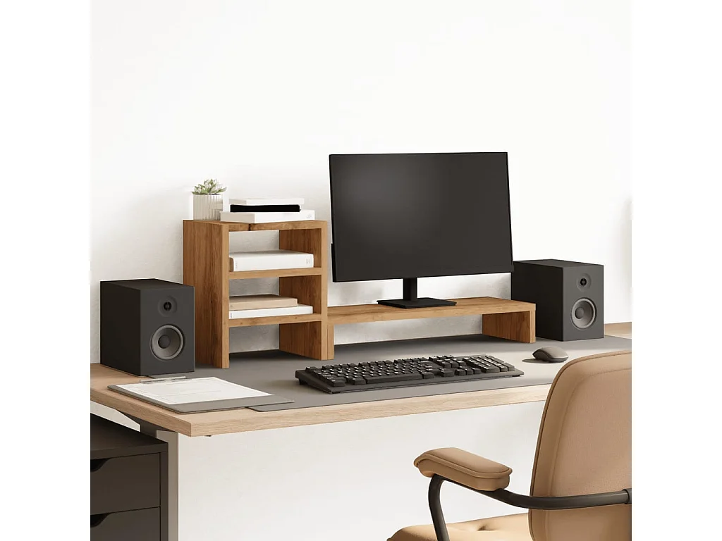 Supporto per monitor e organizer da scrivania in legno ingegnerizzato