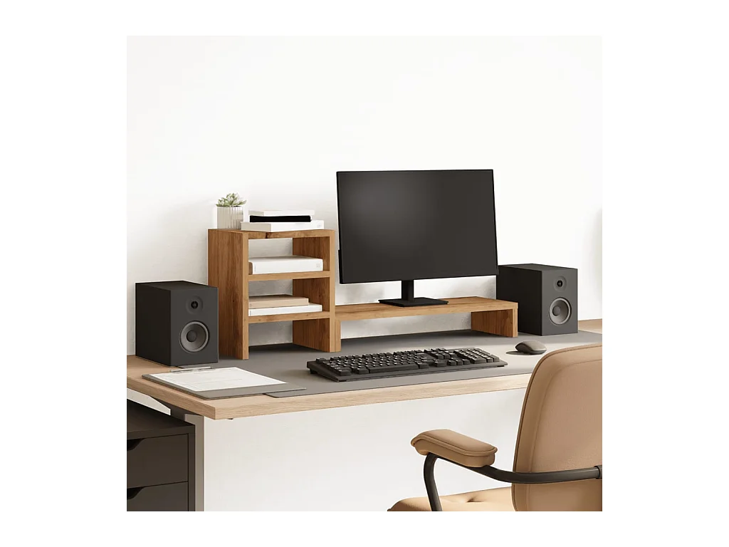 Support de moniteur et organisateur de bureau bois d'ingénierie