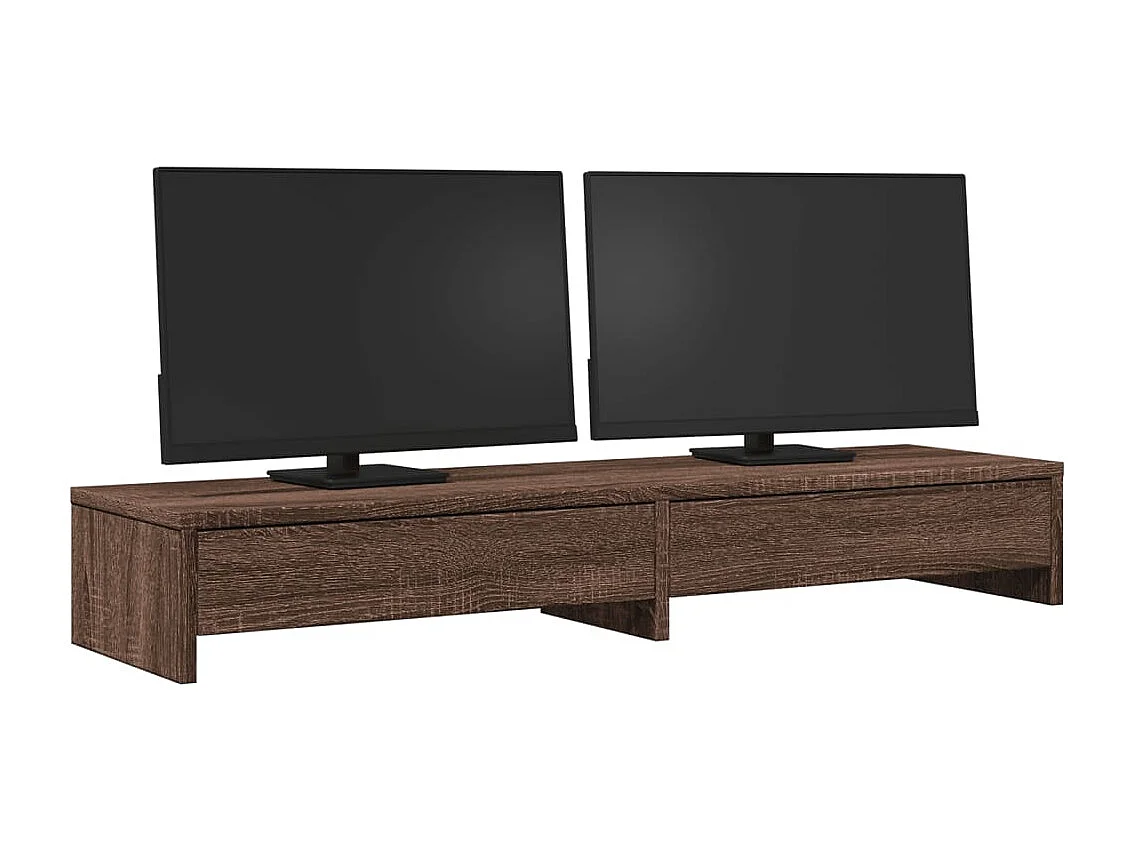 Suporte para monitor com gavetas carvalho marrom madeira projetada