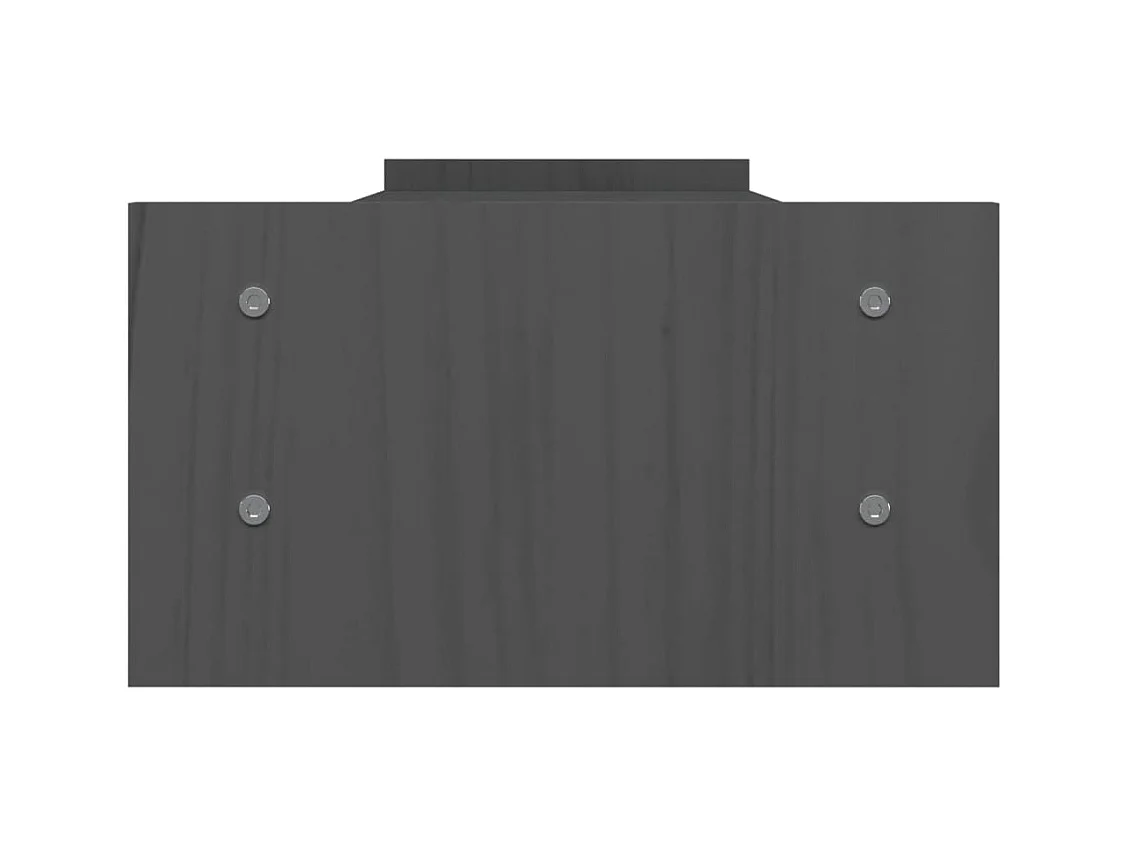 Supporto per monitor Grigio 100x27x15 cm Legno di pino massiccio