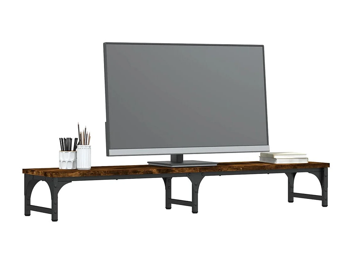 Suporte para monitor em carvalho fumê 105x23x15,5 cm madeira projetada