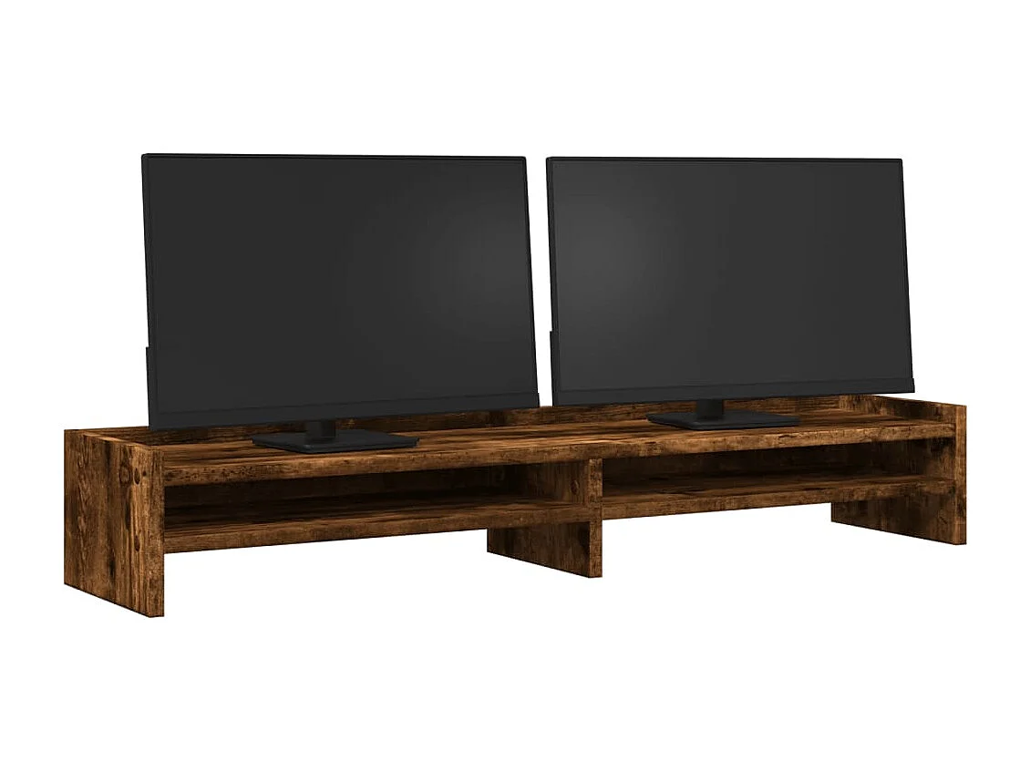 Support de moniteur chêne fumé 100x24x16 cm bois d'ingénierie