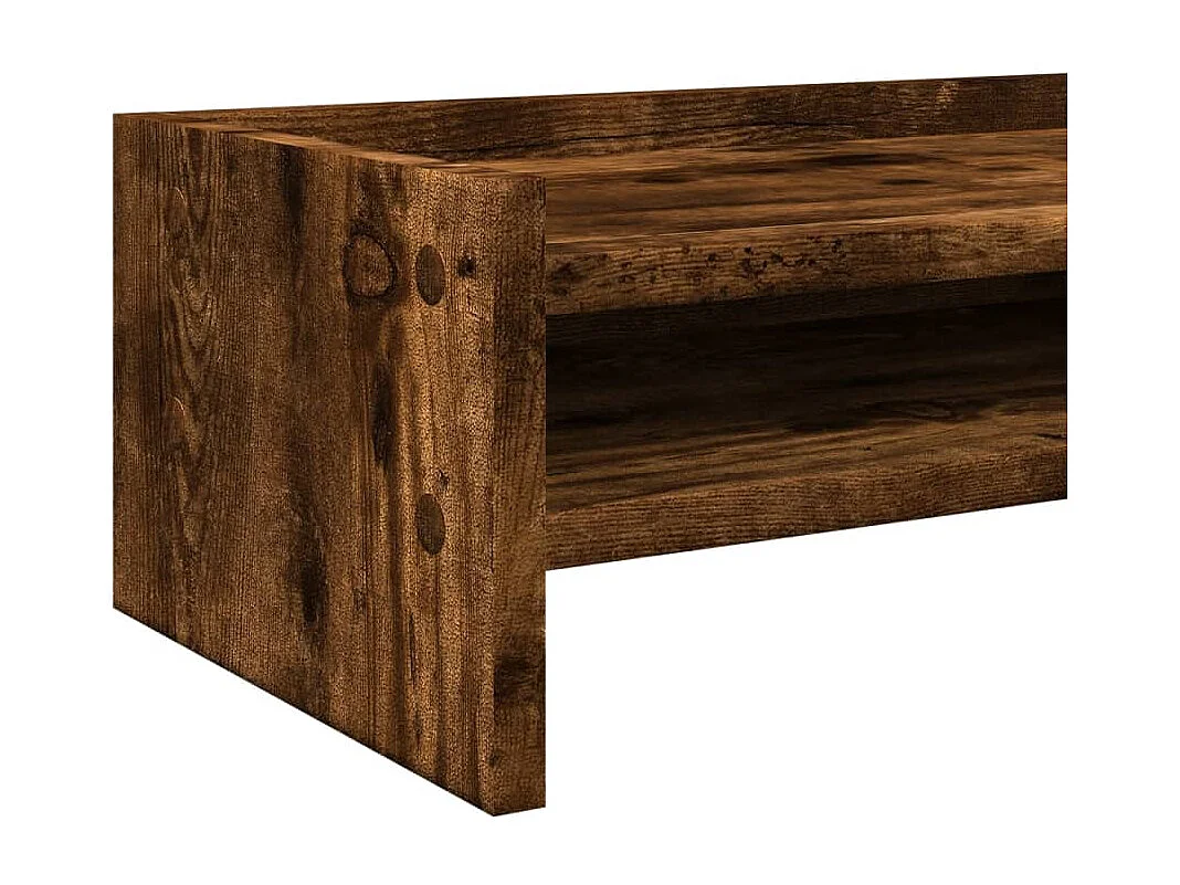 Support de moniteur chêne fumé 100x24x16 cm bois d'ingénierie