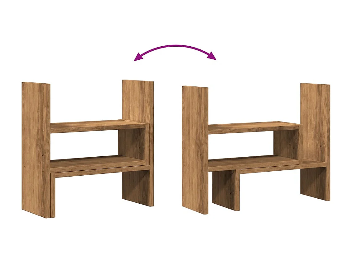 Organizador de escritorio ajustable en madera de ingeniería de roble artesanal
