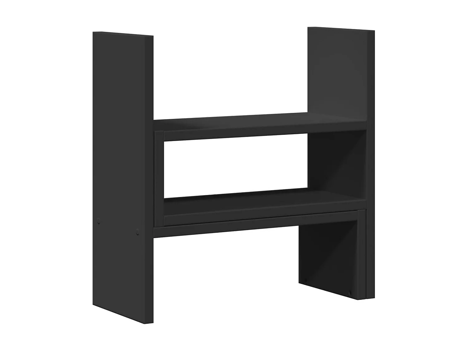 Organizador de escritorio ajustable negro de madera de ingeniería