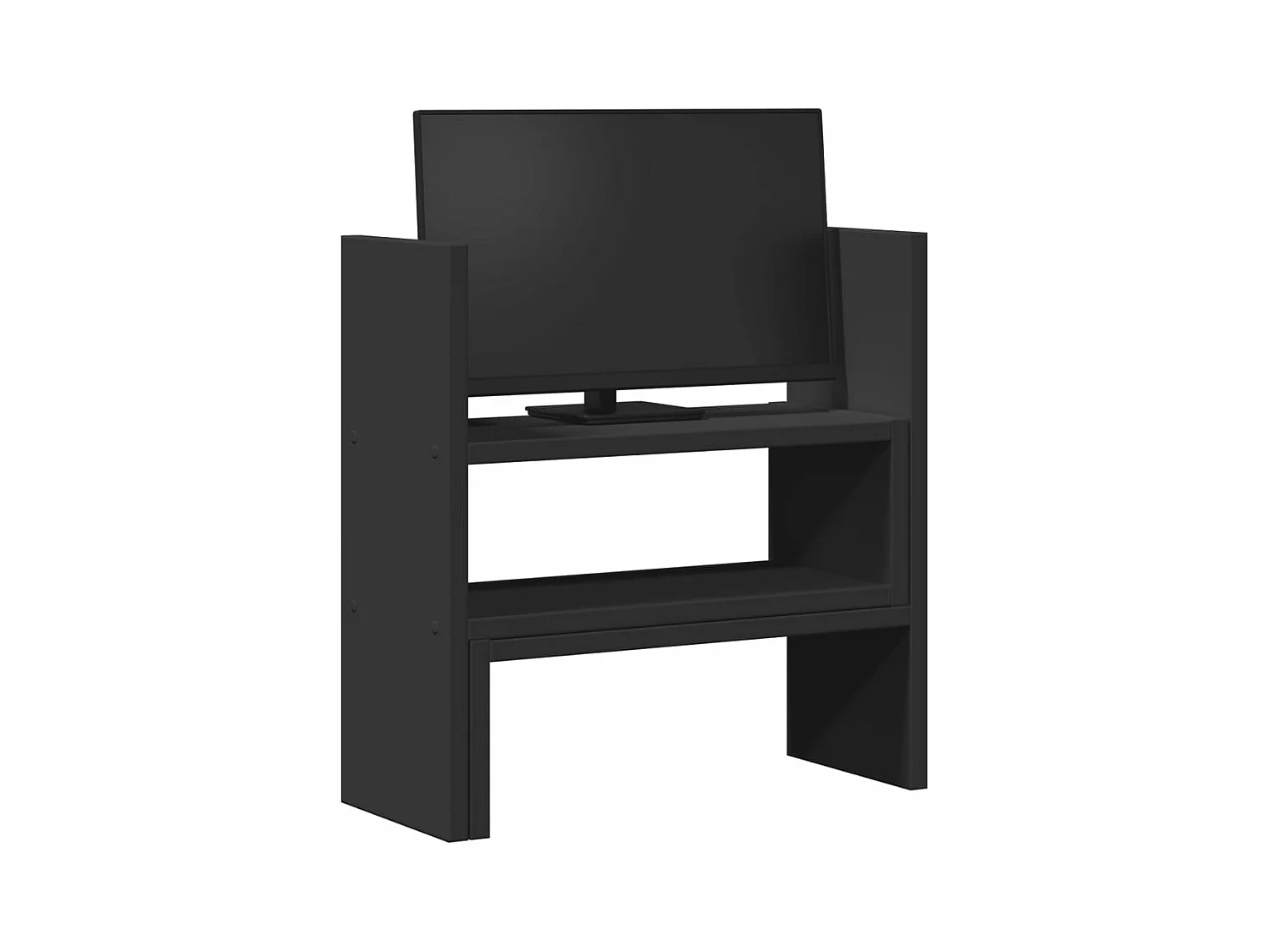 Organisateur de bureau réglable noir bois d'ingénierie