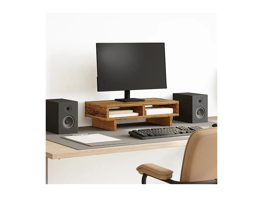 Support de moniteur vieux bois 50x27x15 cm bois d'ingénierie