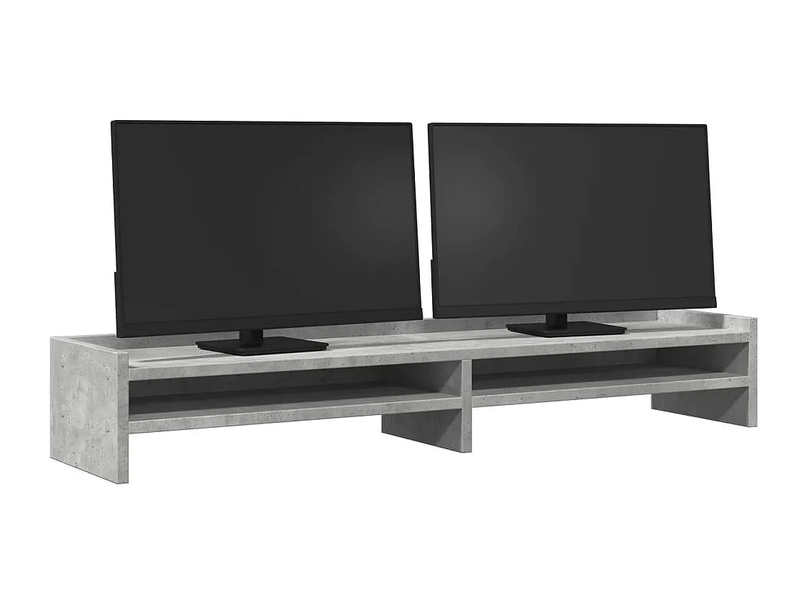 Support de moniteur gris béton 100x24x16 cm bois d'ingénierie