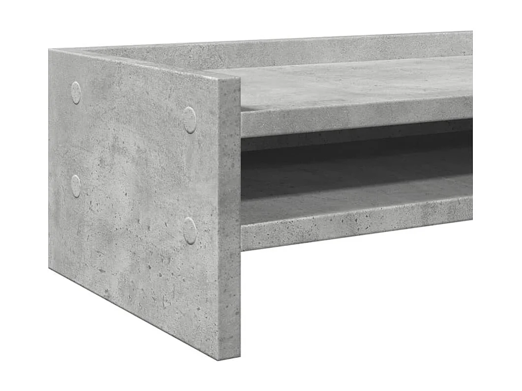 Support de moniteur gris béton 100x24x16 cm bois d'ingénierie