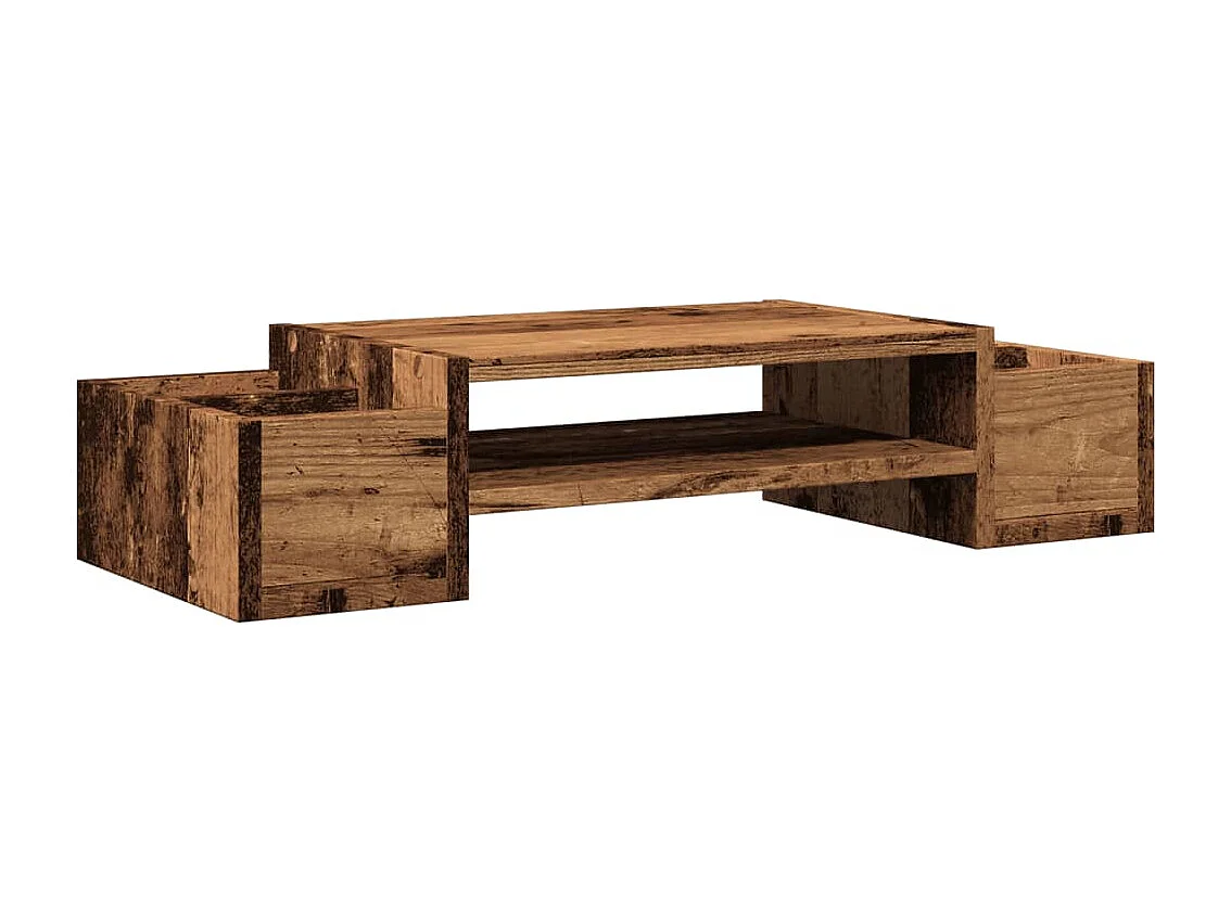 Support de moniteur avec rangement vieux bois bois d'ingénierie