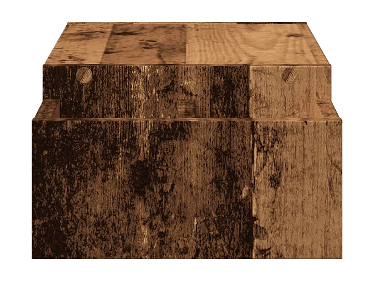 Support de moniteur avec rangement vieux bois bois d'ingénierie