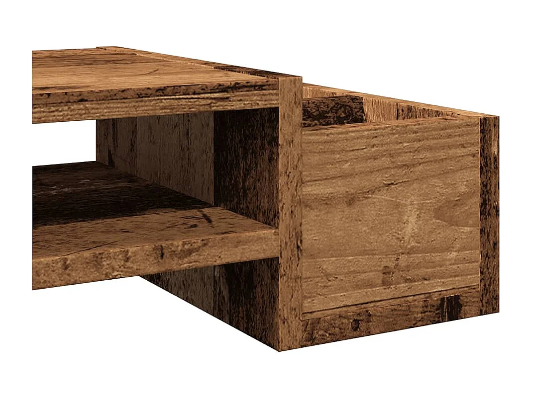 Support de moniteur avec rangement vieux bois bois d'ingénierie