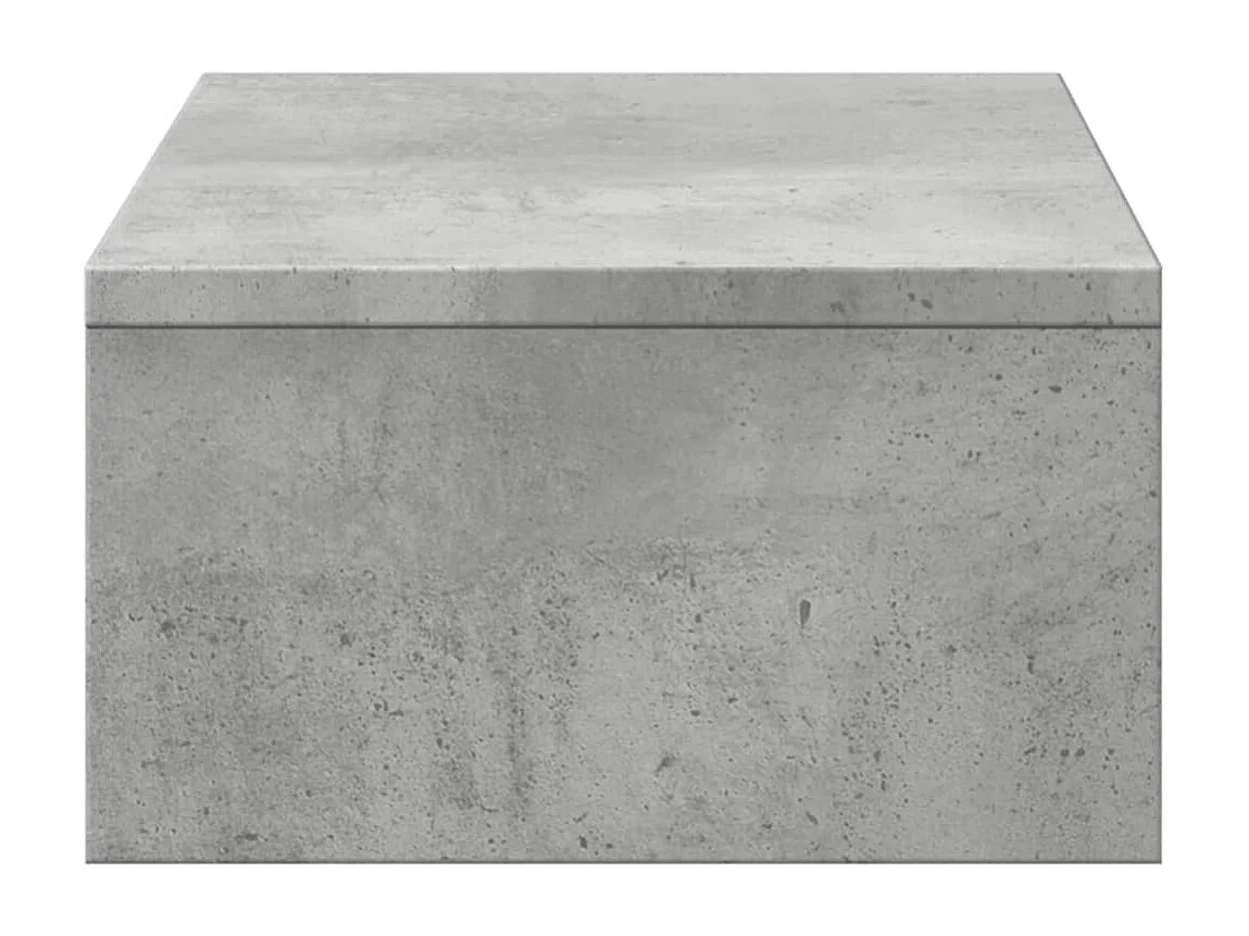 Suporte para monitor com gavetas concreto cinza madeira projetada