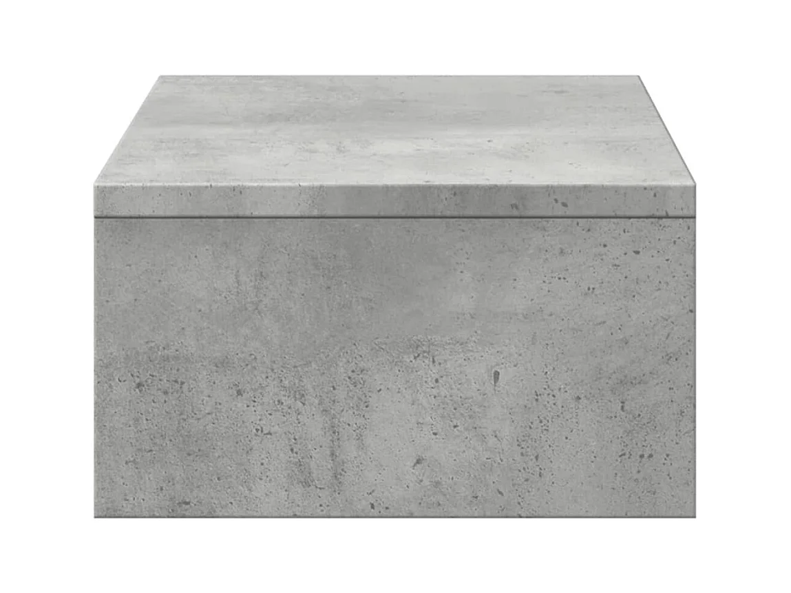 Supporto per monitor con cassetti in derivati del cemento grigio cemento
