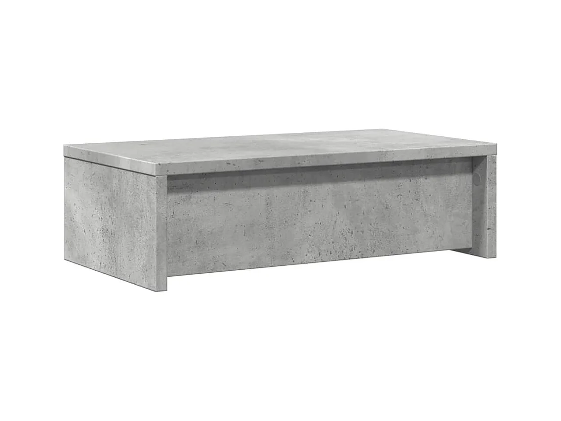 Supporto per monitor con cassetti in derivati del cemento grigio cemento