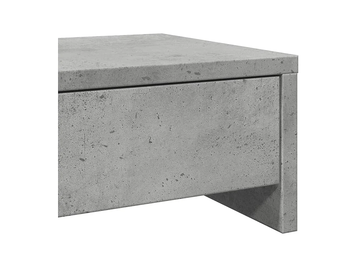 Supporto per monitor con cassetti in derivati del cemento grigio cemento
