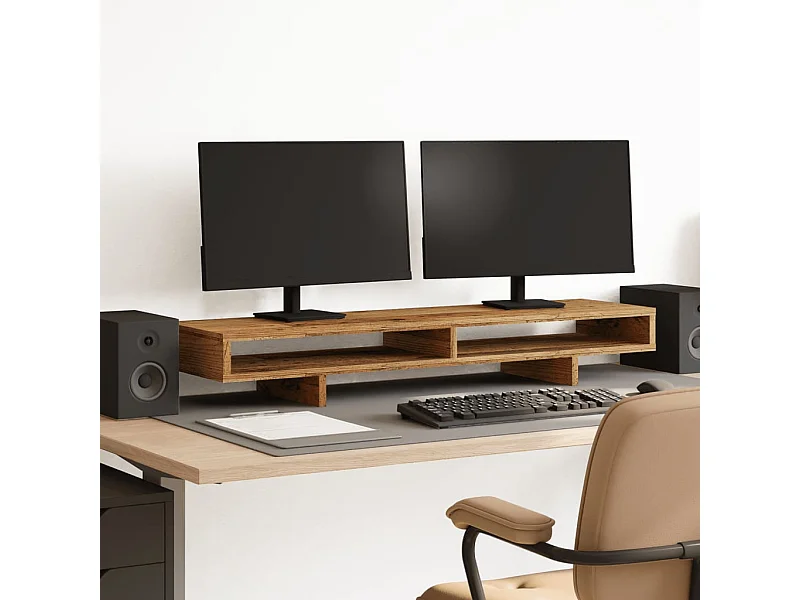 Supporto per monitor in legno vecchio 100x27x15 cm in derivati del legno