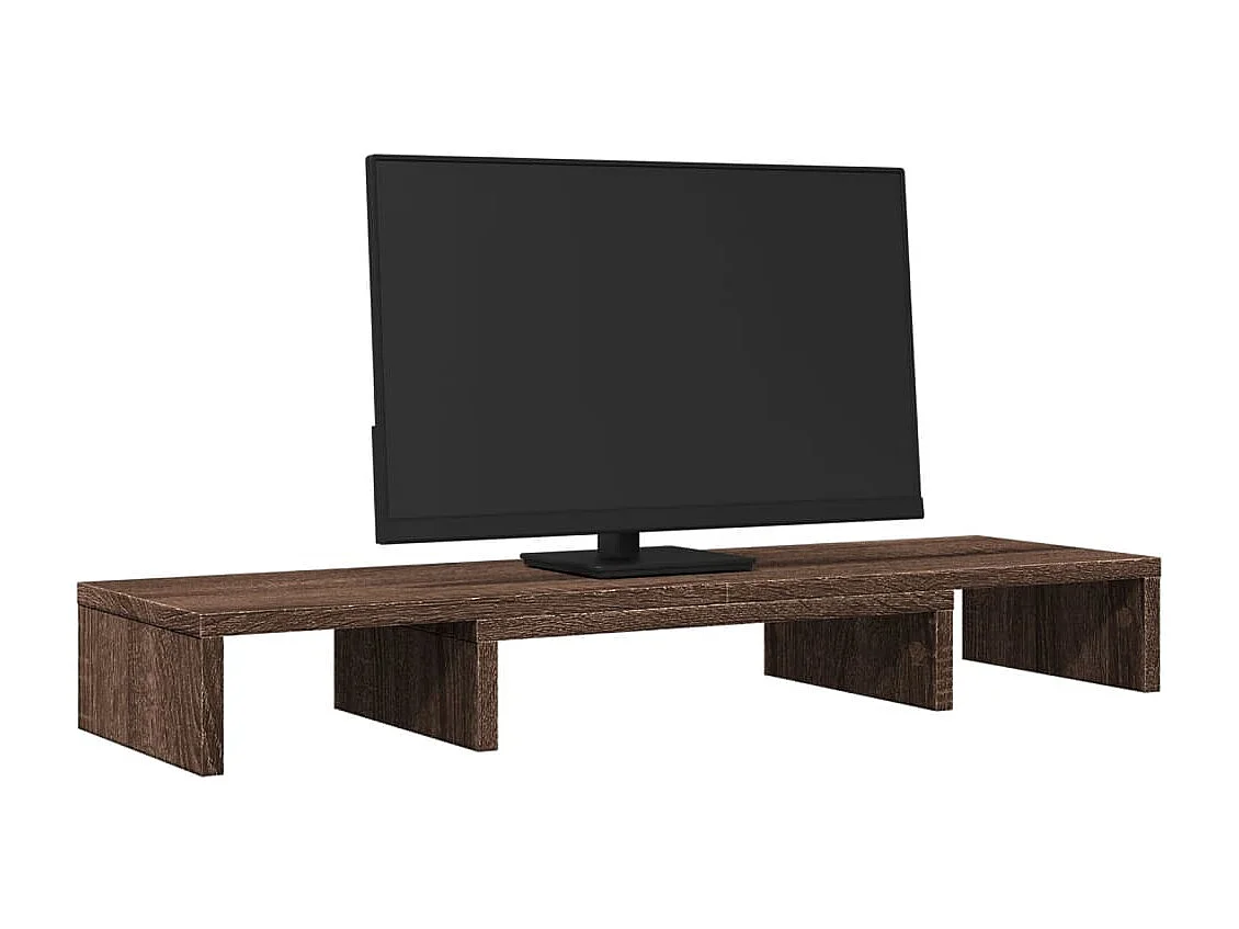 Supporto per monitor elevabile regolabile in quercia marrone