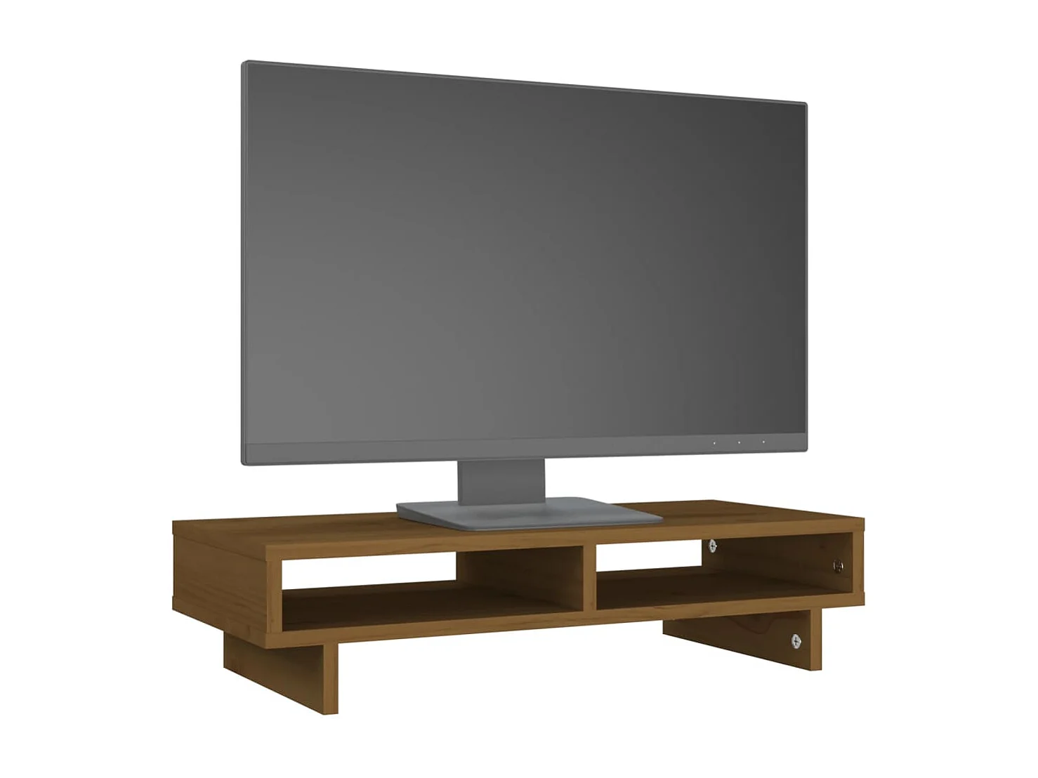 Support de moniteur Marron miel 60x27x14 cm Bois de pin solide