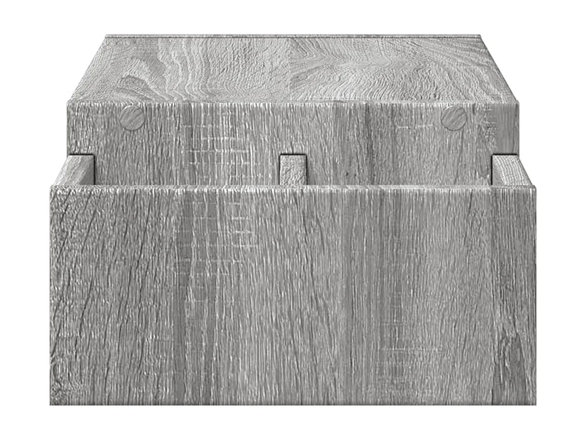 Support de moniteur et rangement sonoma gris bois d'ingénierie