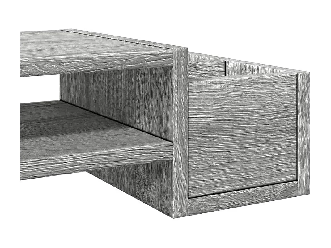 Support de moniteur et rangement sonoma gris bois d'ingénierie