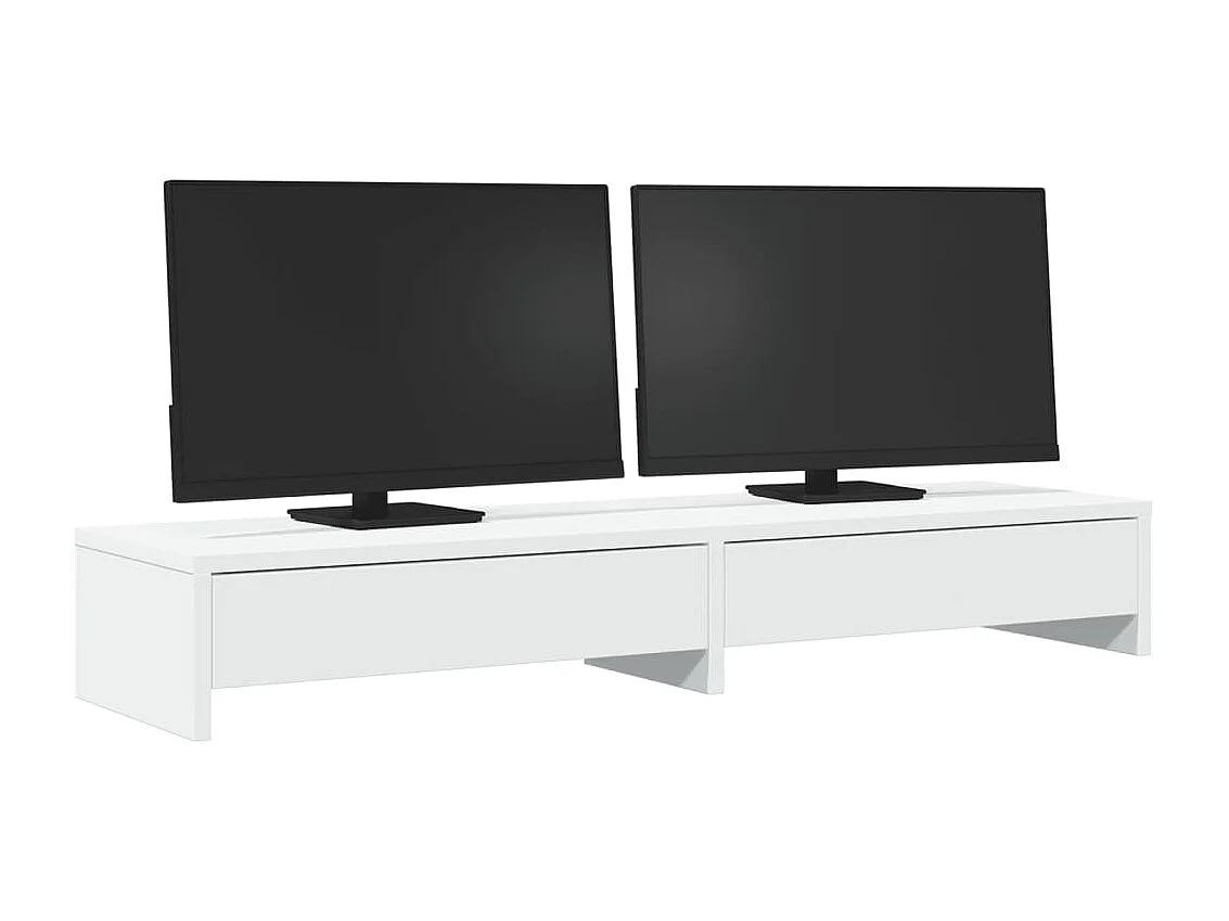 Suporte para monitor com gavetas em madeira de engenharia branca