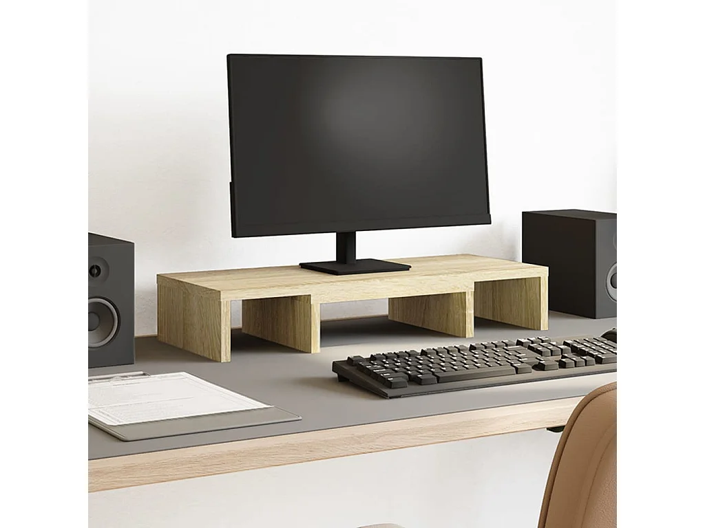 Soporte para monitor ajustable Madera de ingeniería de roble Sonoma