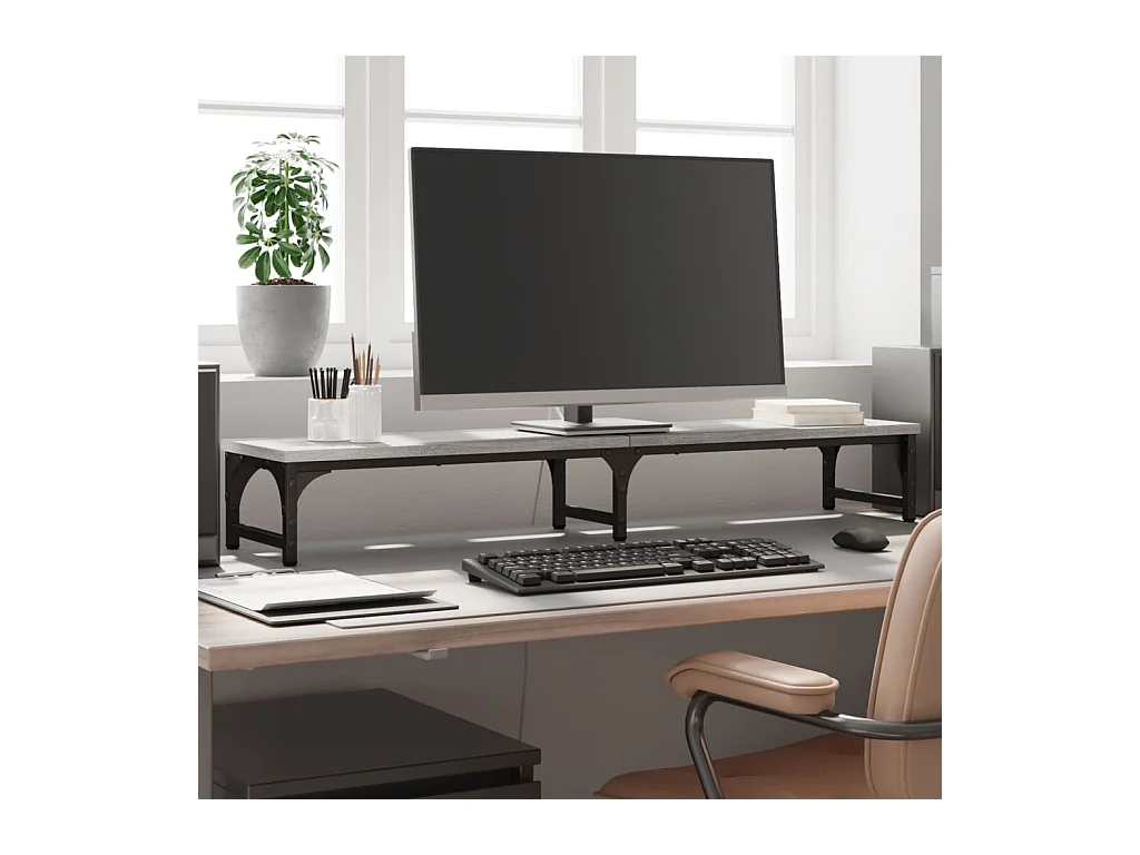 Support de moniteur sonoma gris 105x23x15,5cm bois d'ingénierie