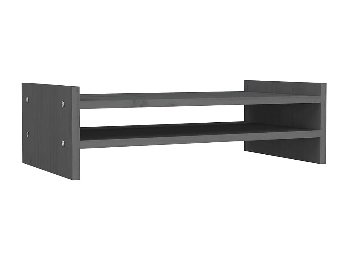 Suporte para monitor Cinza 50x27x15 cm Madeira maciça de pinho