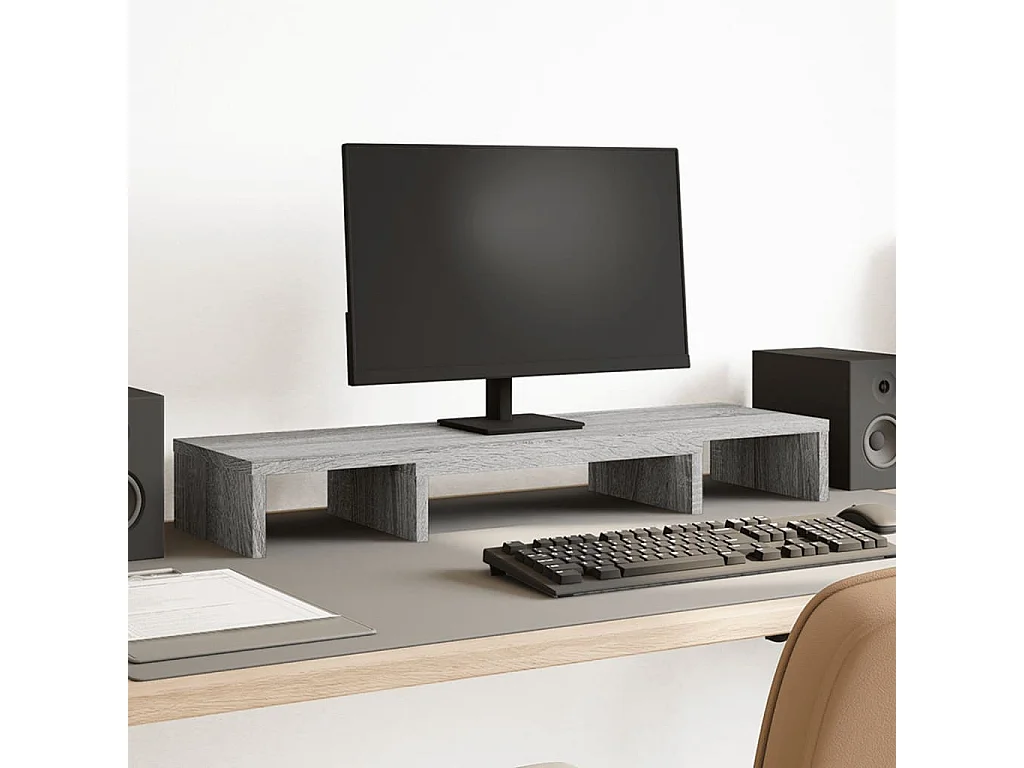 Support de moniteur élévateur réglable sonoma gris