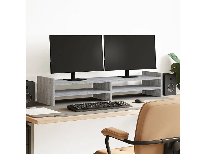 Support de moniteur sonoma gris 100x27x20 cm bois d'ingénierie
